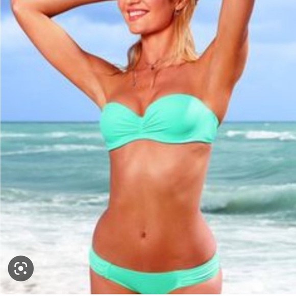 Victoria’s Secret light turquoise flirt bandeau bikini top - Picture 2 of 10